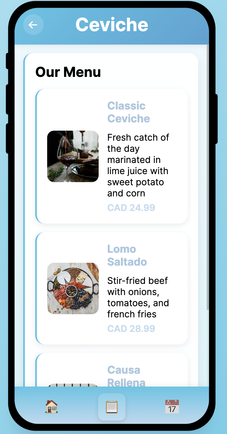Menu Browsing